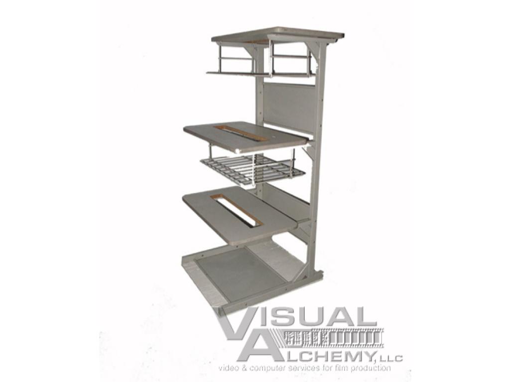 White Four-Level Rolling Printer Stand