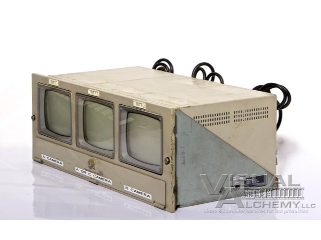 1994 5" Triple Rack Panasonic WV-BM500U B&W Monitor Bank